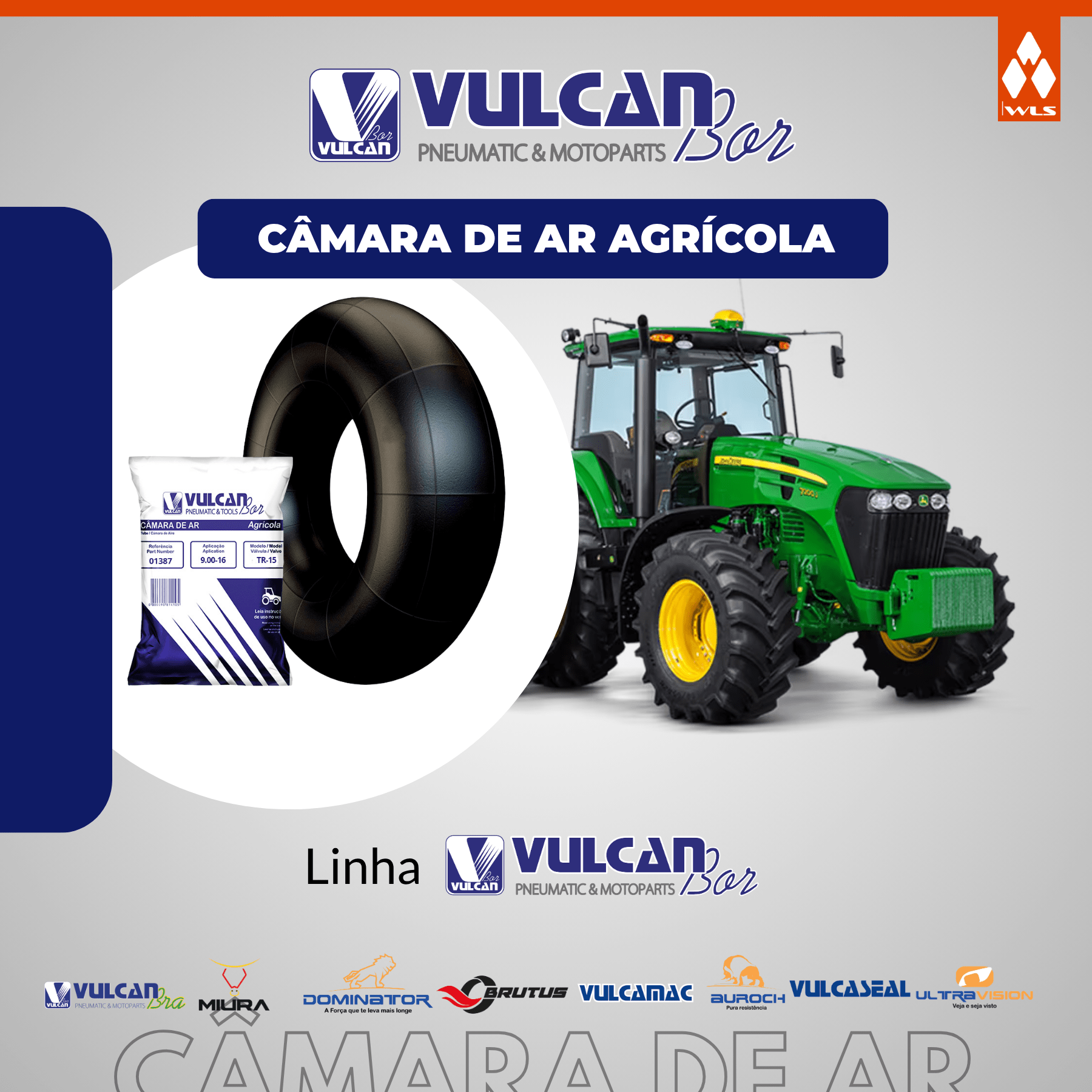 Câmara ar trator agrícola aro 16,5 - (12-16.5 *tr15)